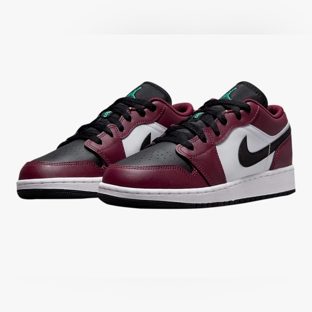 NIB Big Kid's Jordan 1 Low SE Dark Beetroot/Black-Roma Green (DM0589 635) - 5.5